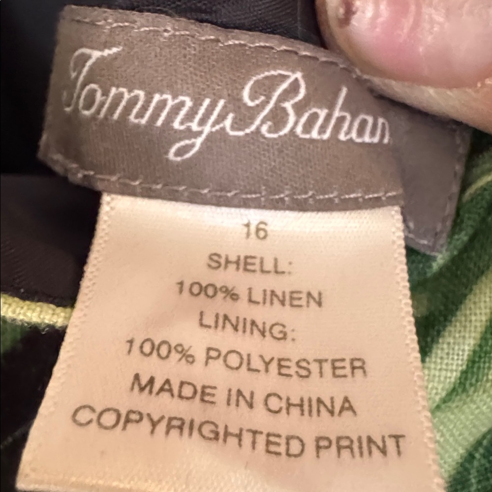 Tommy Bahama Green and Brown Linen Dress - Picture 2 of 5